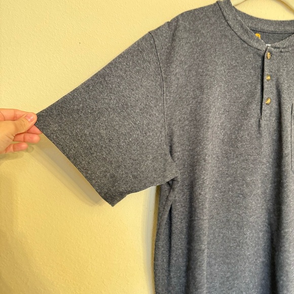 Carhartt Original Fit 1/4 Button Sz L Short Sleeve Shirt Gray Tee Workwear - Picture 7 of 13